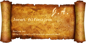 Jenet Alfonzina névjegykártya